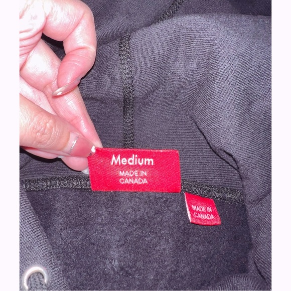 Supreme Black Hoodie Embroidered Logo Size M - Picture 6 of 9
